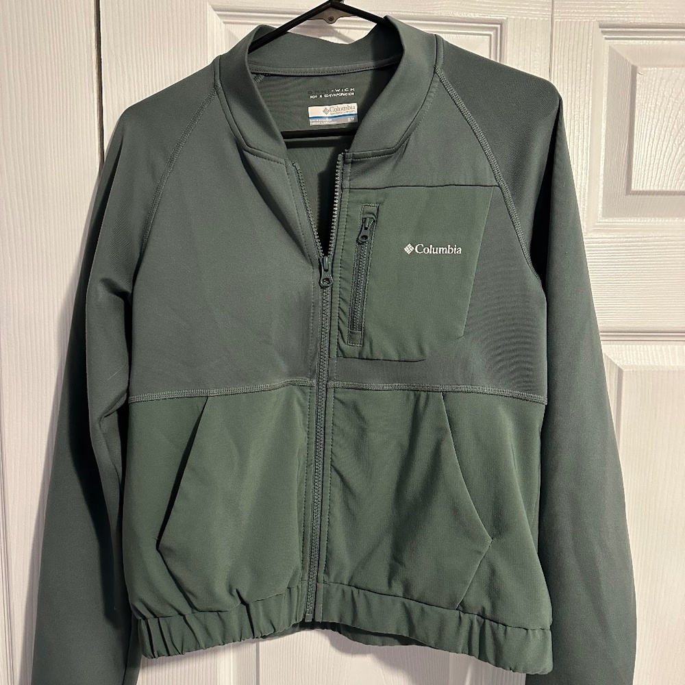Columbia Sage Green Women's Bomber-Style Athletic Jacket
